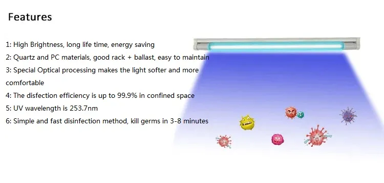 1200mm UVC Germicidal LED 254nm 253.7nm UVC Light
