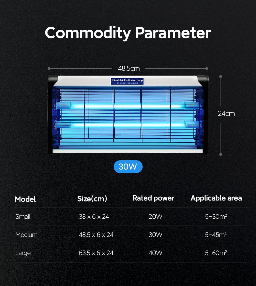 30W Wall-Mounted Movable Large Area Germicidal Lamp