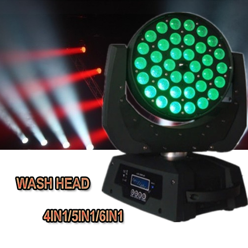 36X18W 6in 1 RGBWA UV LED Zoom Moving Head Light