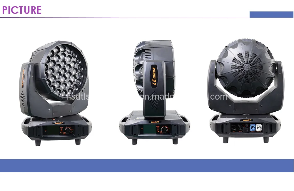 37PCS 15W LED Zoom Wash Beam Moving Head Lighting