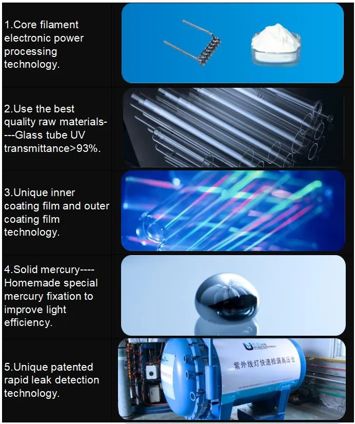 6W T4 Tube Double Side Straight Disinfection Germicidal UVC Lamp