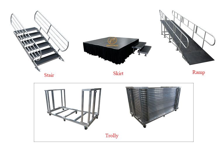 Adjustable Moving Stage Aluminum Portable Stage for Performance