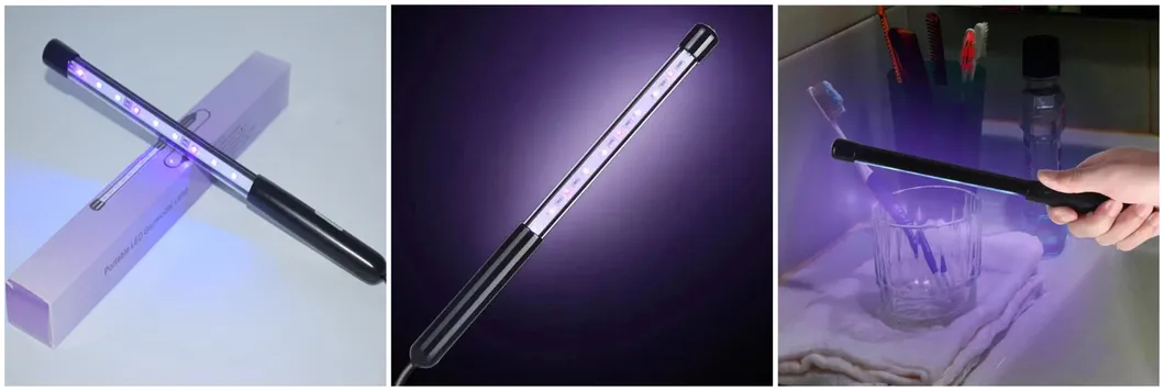 Bacteria Killing UV Disinfection Light Fashion Handheld Germicidal UV LED Lamp Wand