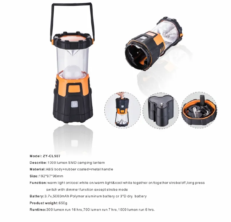 Camping Lantern Zy-Cl507 with Runtime 7 to 16 Hours