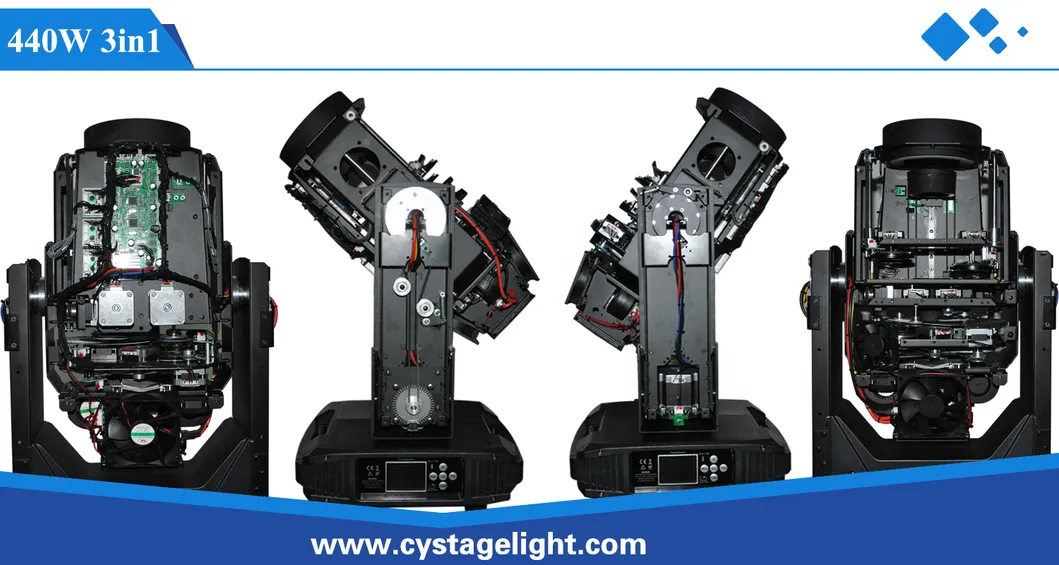 High Power Cmy Stage Light 440W Beam/Spot/Wash 3in1 Moving Head