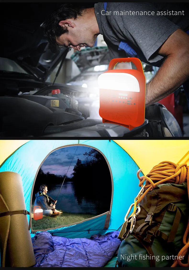 Home Camping Portable Solar Lighting System with MP3 FM Radio TF Function