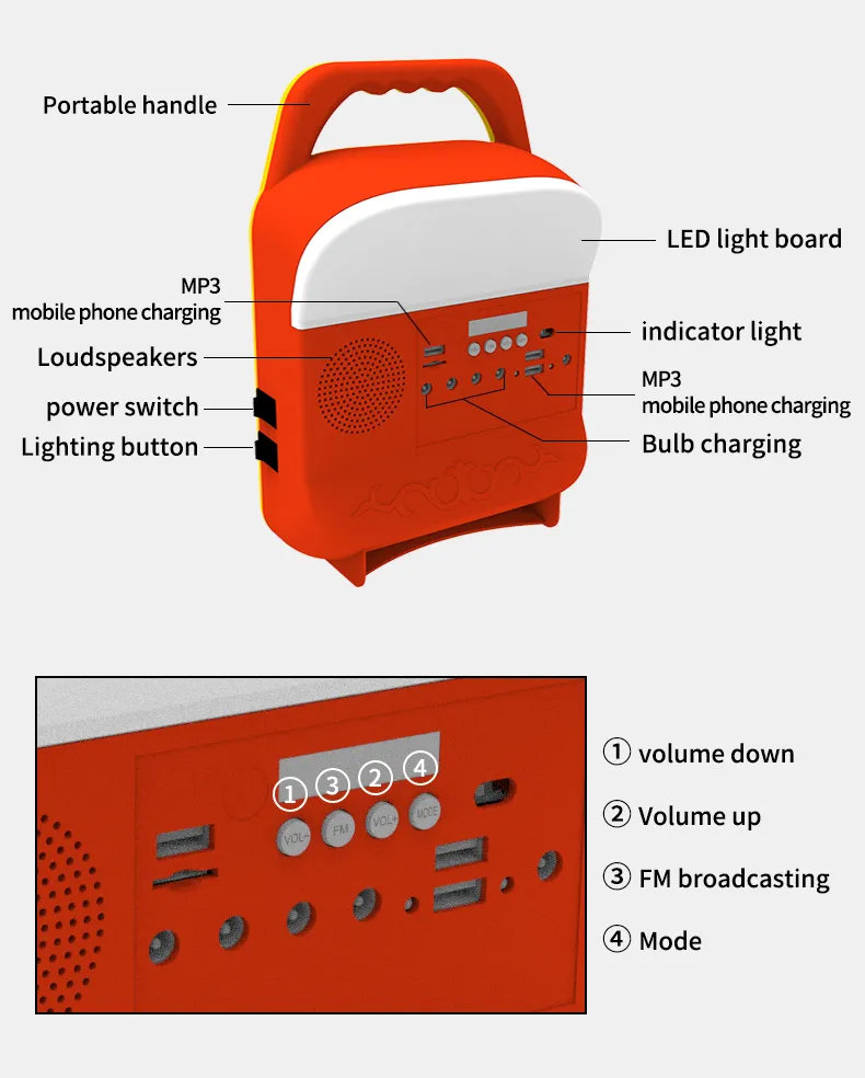 New Solar Lamp Household Power Outage Emergency Solar Power Generation Small System Outdoor Music Multifunctional Integrated Lamp