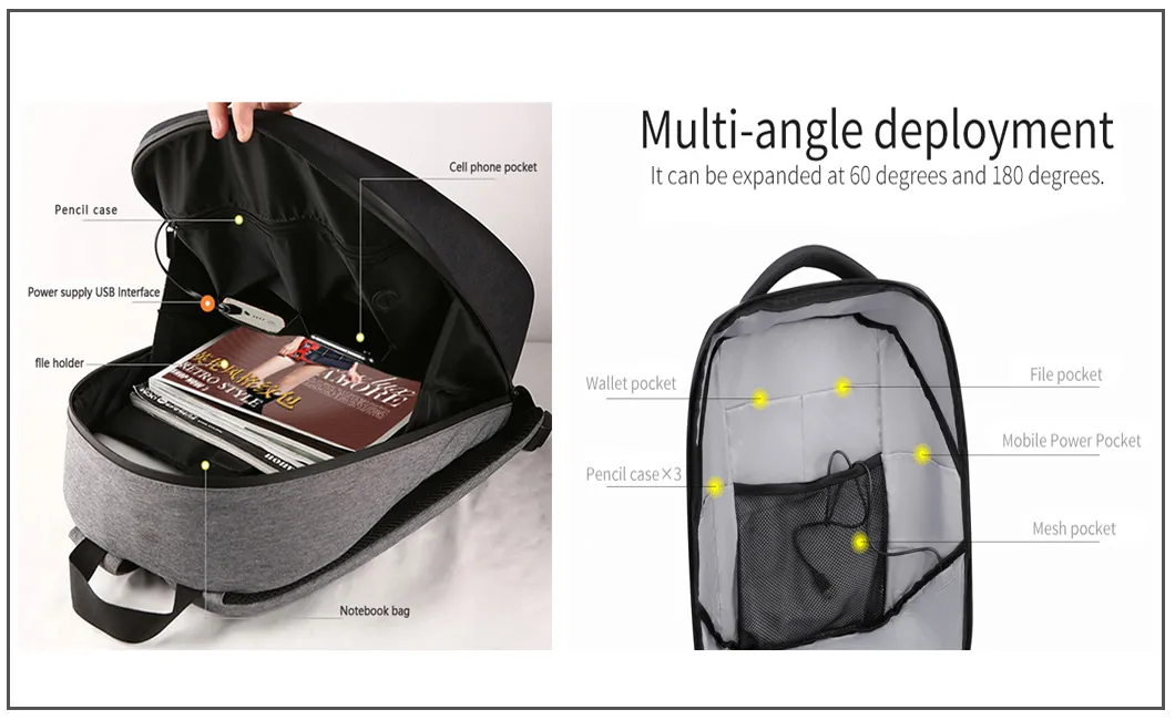 New Style Backpack Colorful LED Backpack with WiFi Connecting and Changing Image Smart Backpack