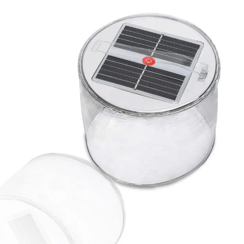 Outdoor Collapsible LED Solar Inflatable Light Folding 100% Waterproof 2-in-1 Phone Charger Battery Camping Lanterns