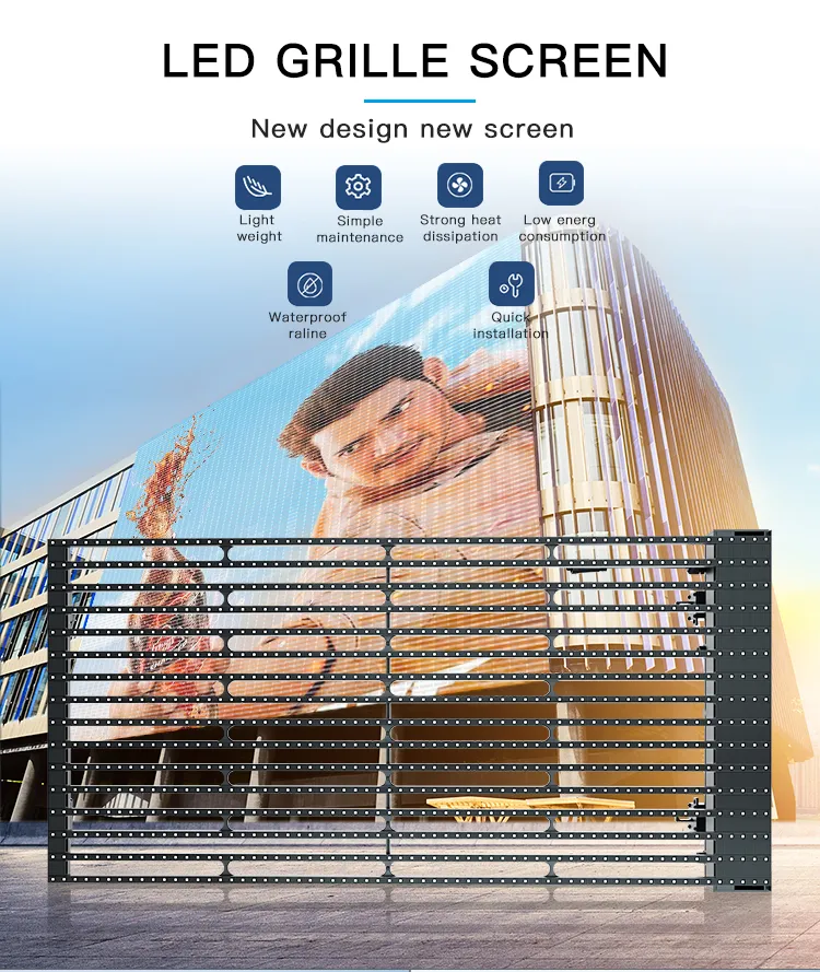 Outdoor Full Color P15 Transparent Mesh LED Display Grille LED Screen