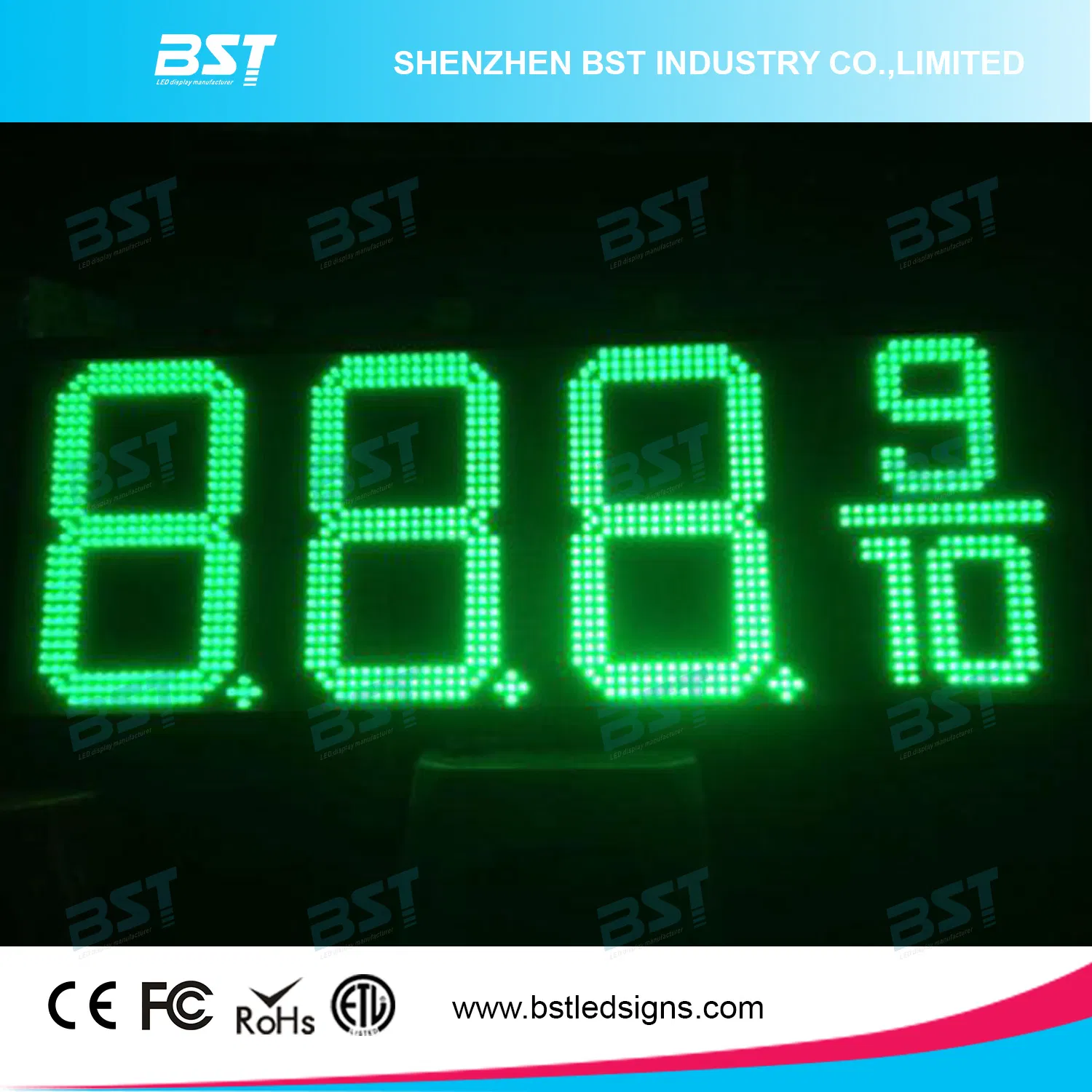 Outdoor Waterproof White Color Gas Price LED Sign ( 8888 )