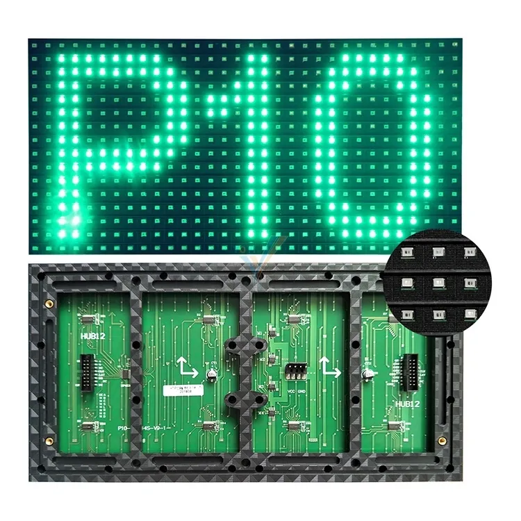 P10 320X160 mm Single Color Green Panel 32X16 Pixel Semi Outdoor Single Color LED Sign Module