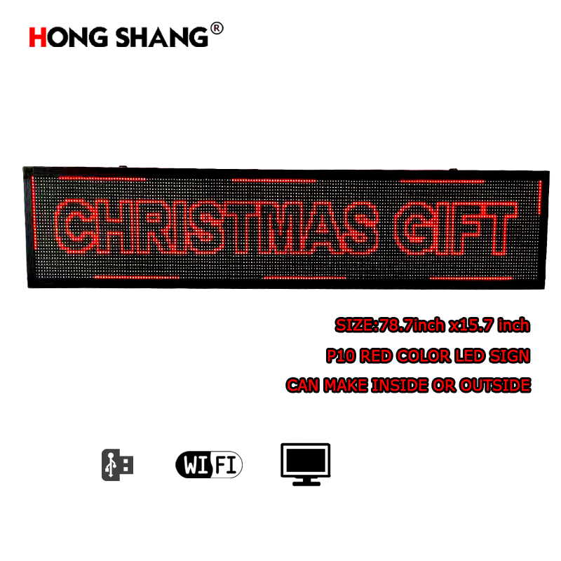 P10 Semi-Outdoor Double-Sided Window Advertising Mobile Text Display Sign