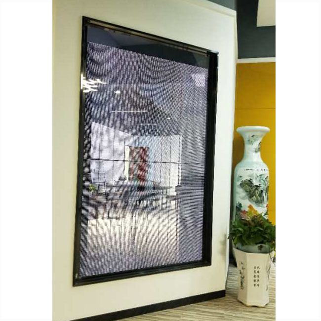 P3.96*7.81 High Transparency Rate Window Wall LED Display Screen See Through Glass Advertising Wall Display