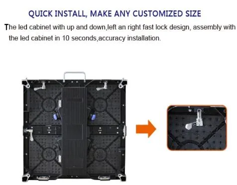 P4.81 Kinglight/Nationstar SMD2121 Lamp 500*1000/500*1000mm Cabinet Indoor Rental LED Screen