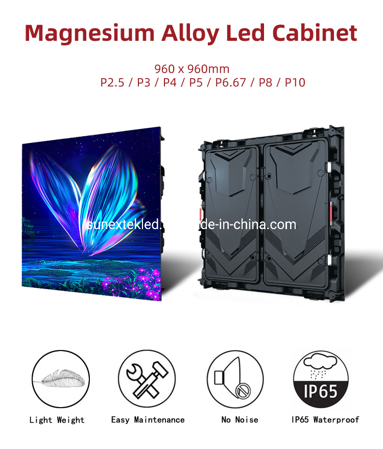 P5 P6 P8 P10 Outdoor IP65 Waterproof High Brightness 7000CD Energy Saving Common Cathode Low Comsuption 960mm*960mm Fixed Advertising Commercial LED Billboard