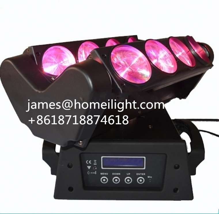 Professional DJ Disco Club Party Effect DMX Control 8X12W RGBW 4in1 Moving Head LED Spider Light