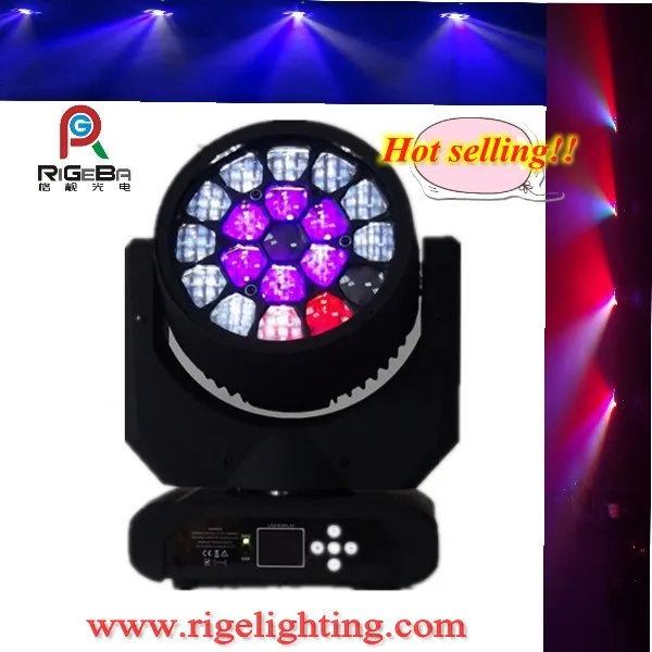 Rigeba Disco DJ Stage LED Stage Lighting 19X12W Beam Moving Head Light for Events