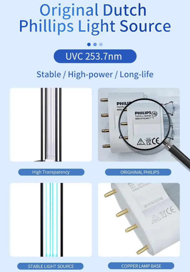 Room Sterilizer Medical Grade UV Disinfection Lamp with TUV325 Hospital Use UV Germicidal Lamp