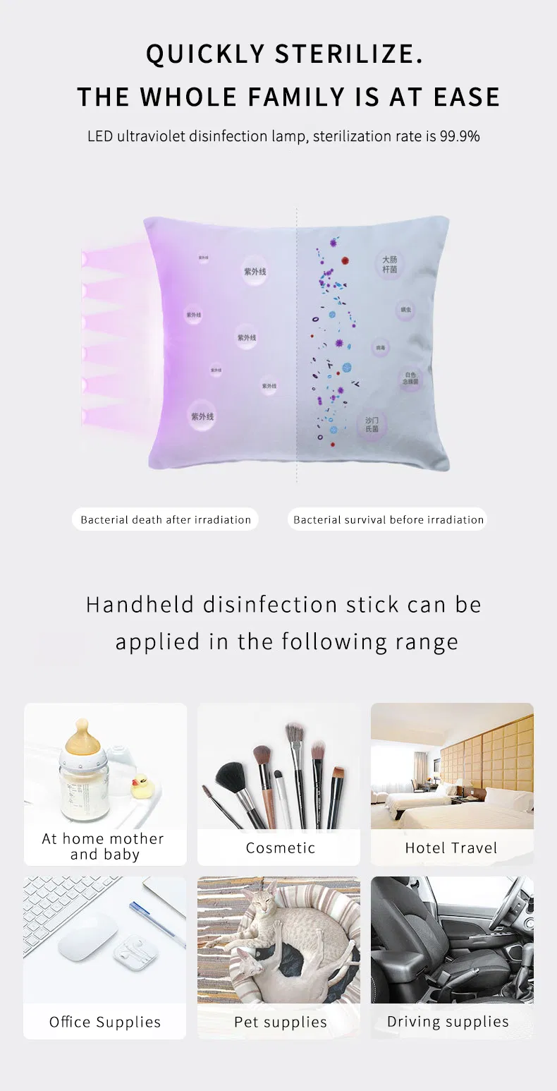 Small Antivirus Lamp UV LED Portatil Santizer Wireless UVC 5W Sterlizer Light 5 Watt USB Ozone Wand Wirlesss Portable