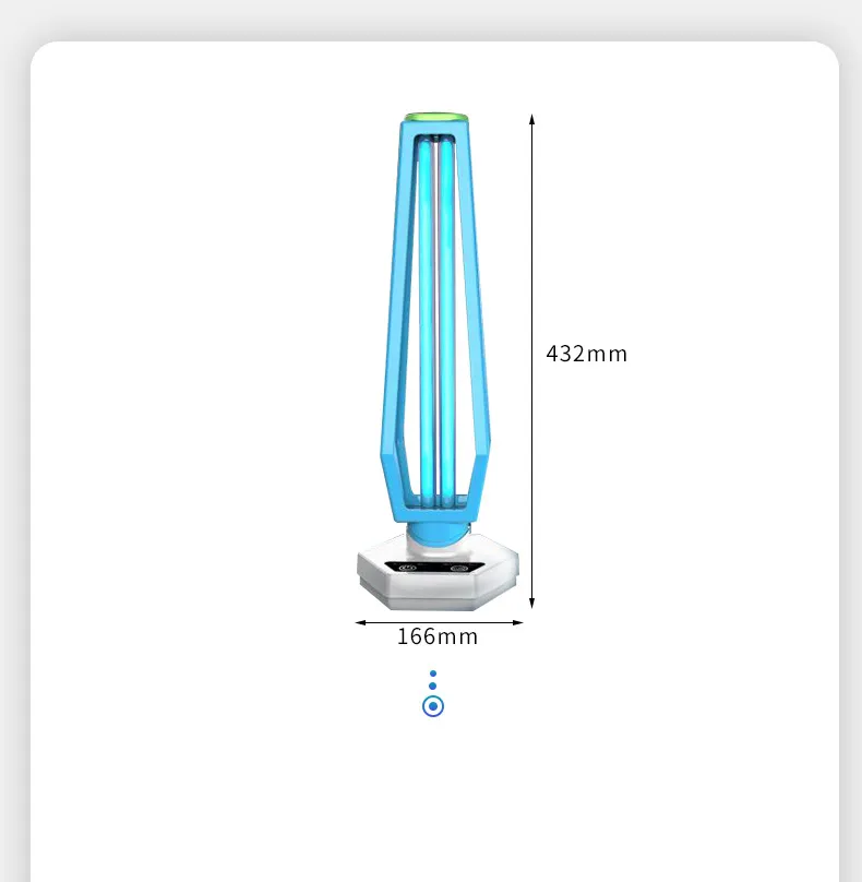 Small Hospital Home 38W UV Room Ozono Sterilizer UVC Lamp Sterilization Table Lamp