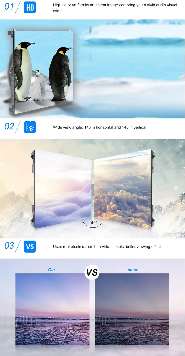 Stage Back Ground HD Indoor P3.91 Rental LED Screen Display Video Wall