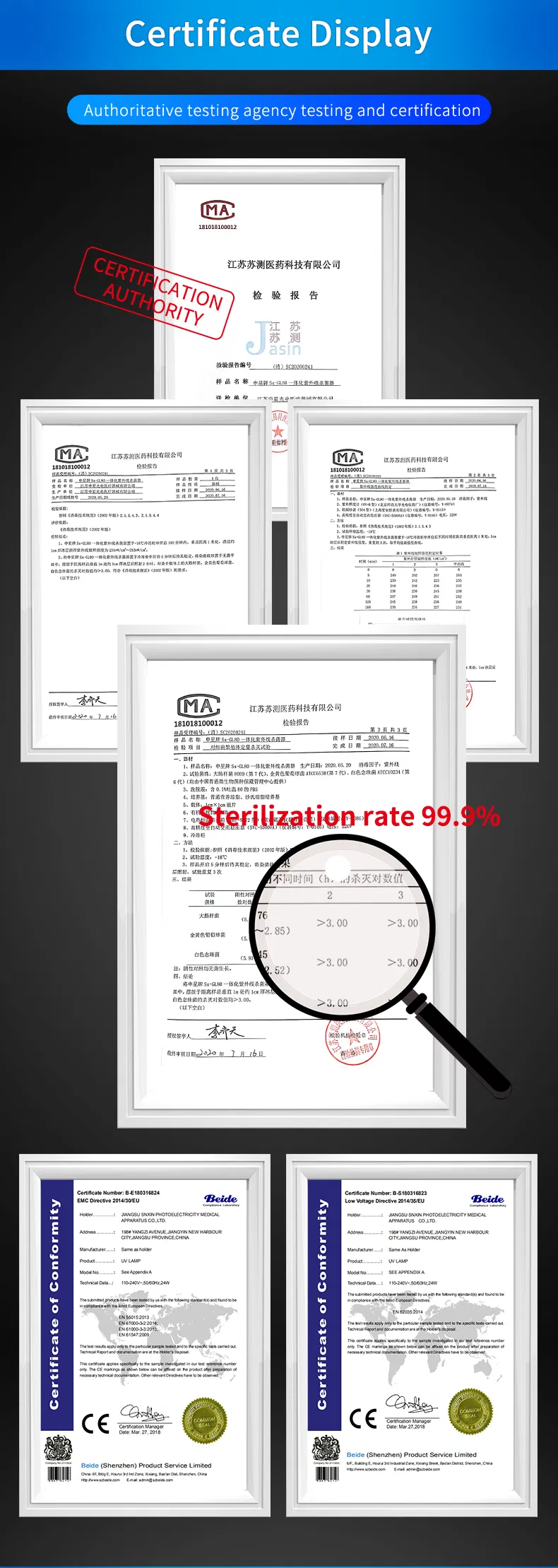 UV-C Light 254nm with Remote Control Sterilizer Lamps