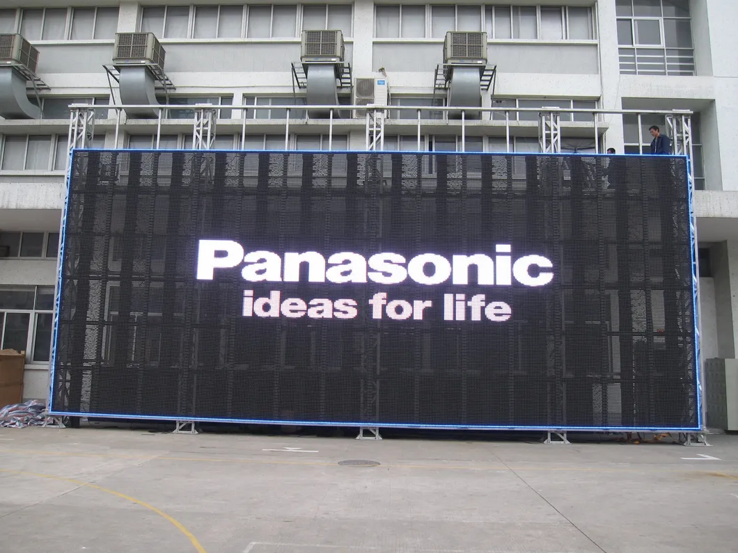 Wall-Mounted Outdoor Transparent LED Curtain Advertising Display Screen