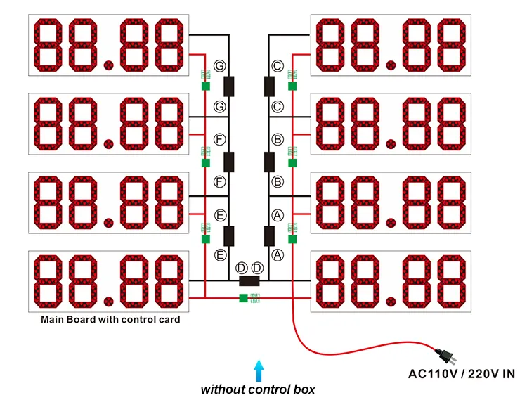 Waterproof 8888 Remote Control 7segment Digital LED Gas Price Signs for Petrol Station