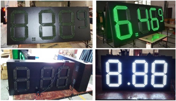 Wholesale 10, 12 Inches Red Green White 8888 LED Digital Price Signs LED Display